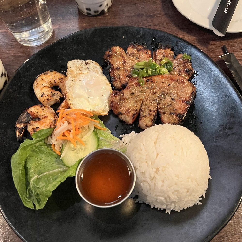Kim's Pho Kitchen + Bar - Honey Garlic Pork Chop - Vietnamese Near Me - Fairfax, Virginia Kim's Pho Kitchen + Bar - Honey Garlic Pork Chop - Vietnamese Near Me - Fairfax, Virginia