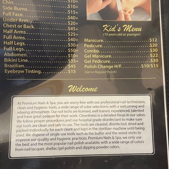 Premium Nails & Spa - Services Menu - Nail Salons Near Me - Charlotte, North Carolina
