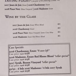 Tasting menu 7/14/2021