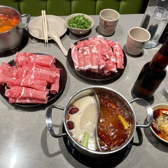 Side By Side Hotpot - a variety of food on a table - Do-It-Yourself Food Near Me - Markham, Ontario