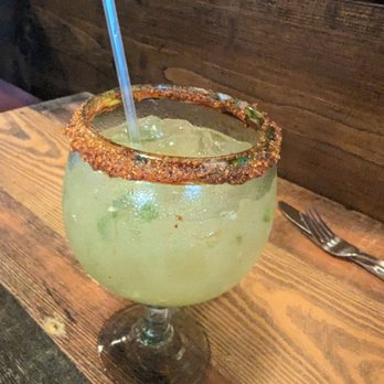 Terrazas Bar and Grill - Jalapeno Margarita with Tajin rim. Was too sweet at first, but perfect after adding an extra shot of lime juice. - Mexican Near Me - Johns Creek, Georgia Terrazas Bar and Grill - Jalapeno Margarita with Tajin rim. Was too sweet at first, but perfect after adding an extra shot of lime juice. - Mexican Near Me - Johns Creek, Georgia