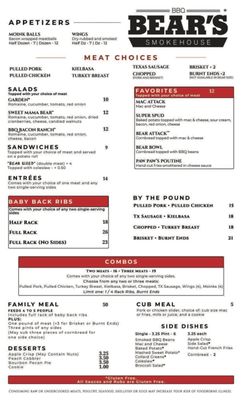 Menu photo 4 Bear's Smokehouse Express South Windsor, CT Menu photo 4 Bear's Smokehouse Express South Windsor, CT