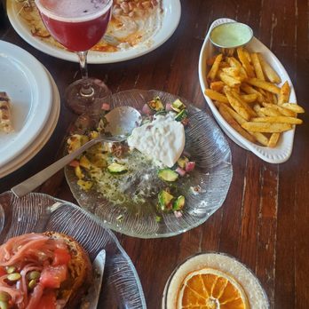 Paloma - Fries, tomato tartine, zucchini and burrata.. old fashion and coffee cocktail (don't remember the name of the coffee cocktail) - Cocktail Bars Near Me - Santa Barbara, California Paloma - Fries, tomato tartine, zucchini and burrata.. old fashion and coffee cocktail (don't remember the name of the coffee cocktail) - Cocktail Bars Near Me - Santa Barbara, California