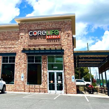 CoreLife Eatery - Core Life facade with outdoor patio - Salad Near Me - Greensboro, North Carolina