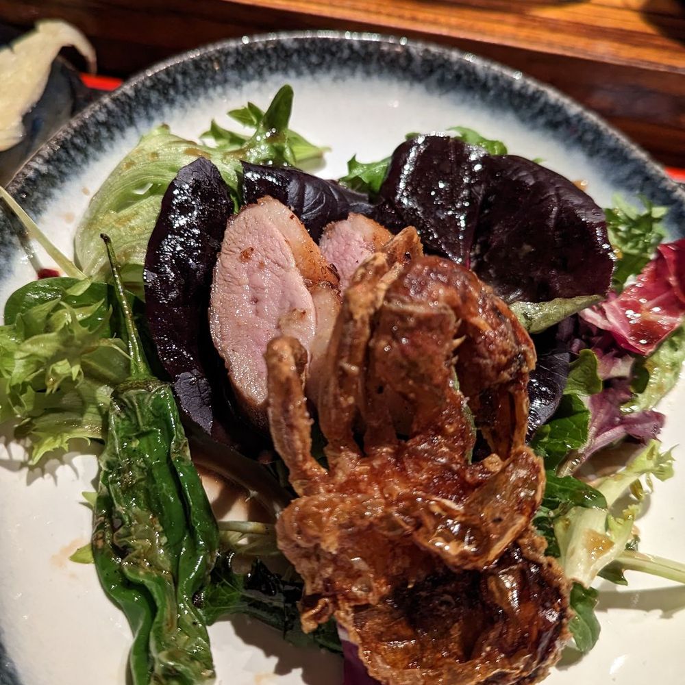 Izakaya - Surf and turf! - med rare duck breast and soft shelled Crab - Sushi Bars Near Me - Benicia, California Izakaya - Surf and turf! - med rare duck breast and soft shelled Crab - Sushi Bars Near Me - Benicia, California