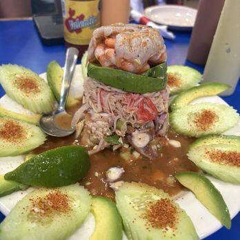 El Bucanero - Torre de Mariscos - we shared with their homemade tostada and lots of lime - Mexican Near Me - San Antonio, Texas El Bucanero - Torre de Mariscos - we shared with their homemade tostada and lots of lime - Mexican Near Me - San Antonio, Texas