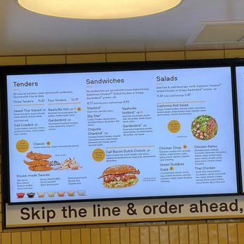 Starbird Chicken - Tenders, Sandwiches and Salads menu at Starbird Chicken in the Encina Grande Shopping Center in Walnut Creek. - Chicken Shop Near Me - Walnut Creek, California