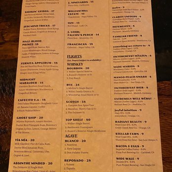 PUBlic Legacy - Drink menu as of October 2025 - Cocktail Bars Near Me - Orange, California