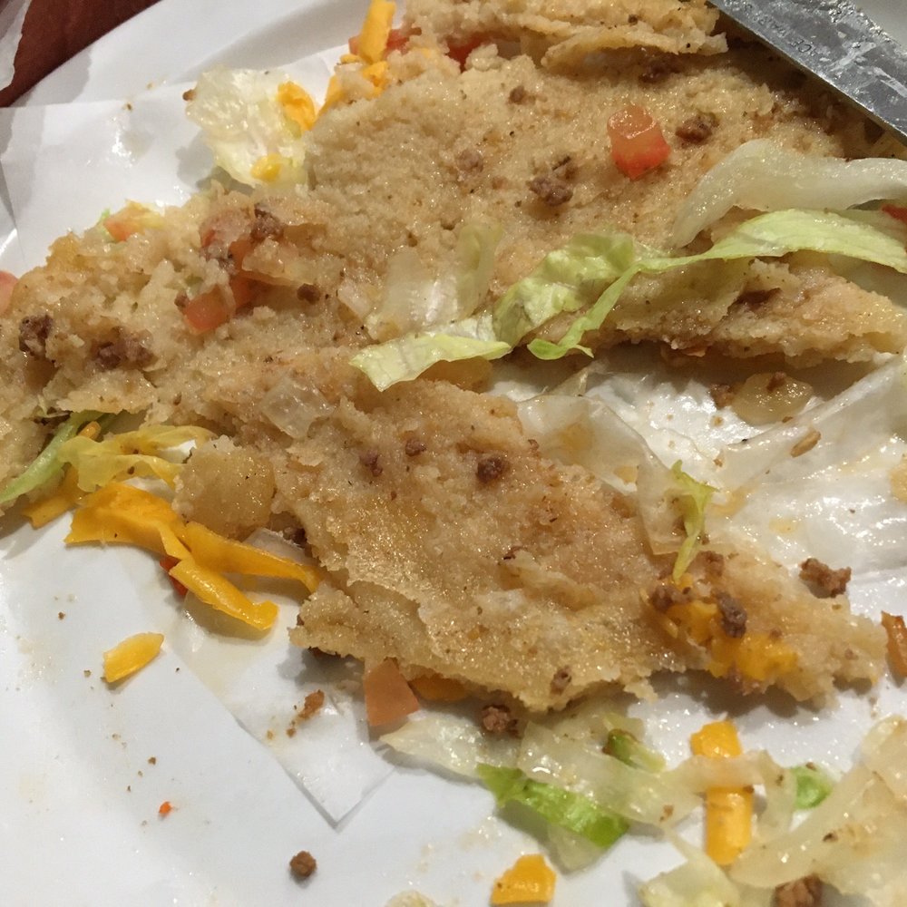 Greasy soft puffy taco   Piccadillo filling was good...