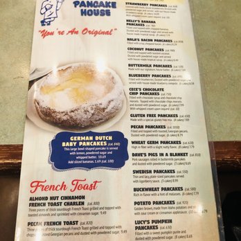 The Original Pancake House - Front of the menu - Breakfast & Brunch Near Me - Fishers, Indiana