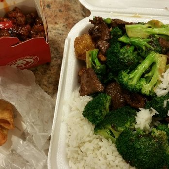 Panda Express - Beijing Beef, Orange Chicken, Broccoli Beef, White Rice, Cream Cheese Rangoon - Chinese Near Me - Park City, Utah