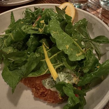 Rich Table - FRIED PORK CHOP, RAU RAM REMOULADE, BABY CHARD, MEYER LEMON NUOC CHAM - New American Near Me - San Francisco, California