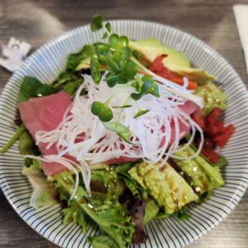 Hako - Salmon Sashimi Salad - Sushi Bars Near Me - Irvine, California Hako - Salmon Sashimi Salad - Sushi Bars Near Me - Irvine, California