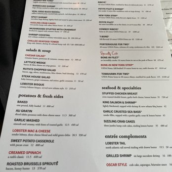 Ruth's Chris Steak House - Menu - Steakhouses Near Me - Pasadena, California