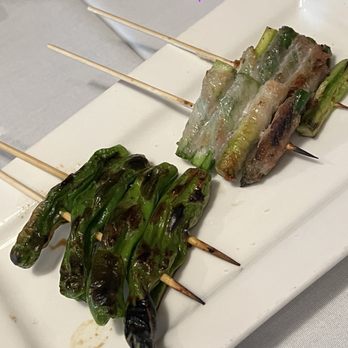 Nanban-Kan - Shishito peppers and asparagus wrapped pork - Japanese Near Me - Los Angeles, California Nanban-Kan - Shishito peppers and asparagus wrapped pork - Japanese Near Me - Los Angeles, California