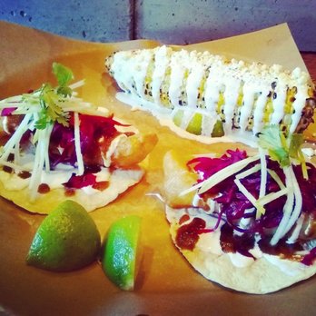 La Carnita - Two fish tacos + corn - Mexican Near Me - Toronto, Ontario La Carnita - Two fish tacos + corn - Mexican Near Me - Toronto, Ontario