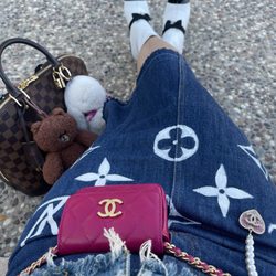 Louis Vuitton Topanga Plaza - Monogram denim jacket & Damier Alma