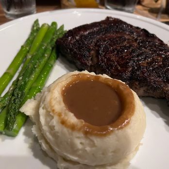 Stubrik's Steakhouse - Ribeye with Mashed Potatoes and Asparagus - Steakhouses Near Me - Fullerton, California Stubrik's Steakhouse - Ribeye with Mashed Potatoes and Asparagus - Steakhouses Near Me - Fullerton, California
