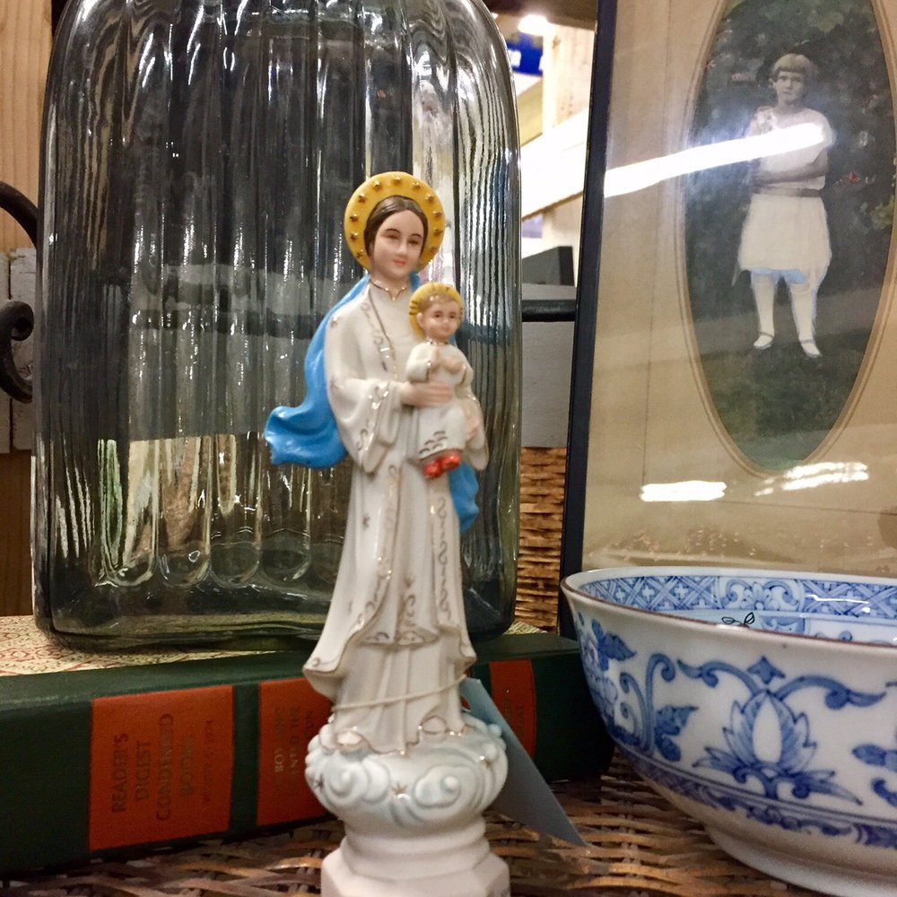 Our Lady of La Vang in the middle of all the antiques and knick knacks. I always walk away with something from The Rink! Our Lady of La Vang in the middle of all the antiques and knick knacks. I always walk away with something from The Rink!
