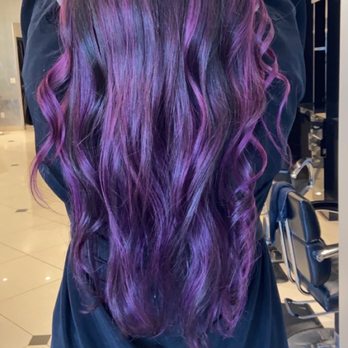 Verita - Hair coloring from natural brown to purple - Hair Salons Near Me - Monrovia, California