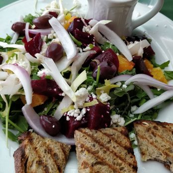 Flower Farm Cafe - Arugula beet salad. It was delicious! Loved the dressing on the side. - Coffee & Tea Near Me - Loomis, California