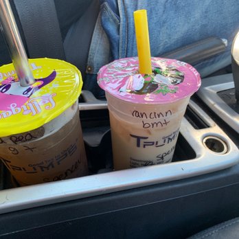 Tpumps - guava peach green tea w honey boba & vanilla cinnamon black milk tea. - Bubble Tea Near Me - San Jose, California Tpumps - guava peach green tea w honey boba & vanilla cinnamon black milk tea. - Bubble Tea Near Me - San Jose, California