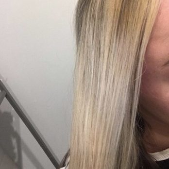 Salon 718 - Vanderbilt - Uneven color and yellow roots, after an attempt was made to fix it. - Hair Salons Near Me - Brooklyn, New York