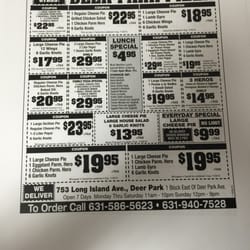 Deer Park Pizzeria - Our specials menu!