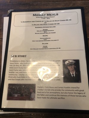 Menu photo 4 J Farley's Claremore, OK