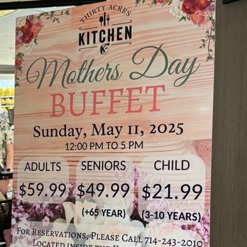 Thirty Acres Kitchen - Mother's Day buffet - Burgers Near Me - Buena Park, California Thirty Acres Kitchen - Mother's Day buffet - Burgers Near Me - Buena Park, California
