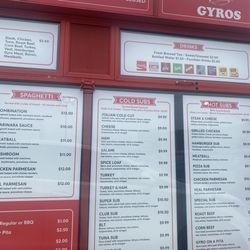 Mr Submarine - Drive thru menu