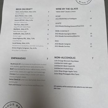 Woods Outbound - Menu August 2023 - Breweries Near Me - San Francisco, California Woods Outbound - Menu August 2023 - Breweries Near Me - San Francisco, California