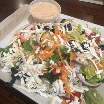 Miranda's Pizza - "Greek" Salad - Pizza Near Me - Southbury, Connecticut Miranda's Pizza - "Greek" Salad - Pizza Near Me - Southbury, Connecticut