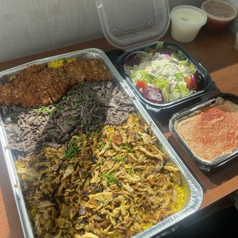 Shawarma Guys - Family tray with Greek salad and hummus - Middle Eastern Near Me - La Mesa, California