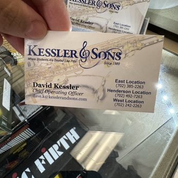 Kessler & Sons Music - Business card - Musical Instruments & Teachers Near Me - Las Vegas, Nevada Kessler & Sons Music - Business card - Musical Instruments & Teachers Near Me - Las Vegas, Nevada