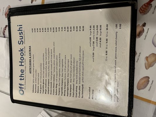 Menu photo 2 Off The Hook Sushi Fort Bragg, CA