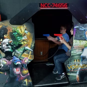 Level Up Arcade - Saving the galaxy. Star Trek Voyager dual player game, located along the wall across from the pinball games. - Arcades Near Me - Eugene, Oregon