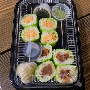 Shokunin - This is my 2 Hand Rolls I ordered To Go which they gave to me in pieces - Japanese Near Me - Rancho Cucamonga, California Shokunin - This is my 2 Hand Rolls I ordered To Go which they gave to me in pieces - Japanese Near Me - Rancho Cucamonga, California