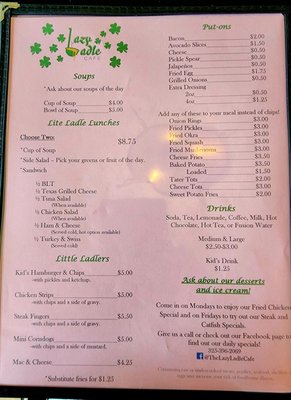 Menu photo 4 Lazy Ladle Cafe & Catering Menard, TX