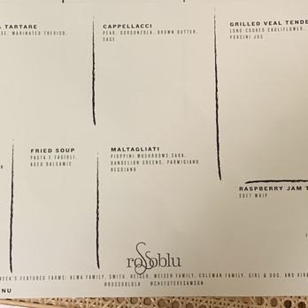 Rossoblu - Placemat for Take-Out dinner - Italian Near Me - Los Angeles, California