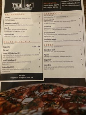 Menu photo 4 Steam Plant Restaurant & Brew Pub Spokane, WA