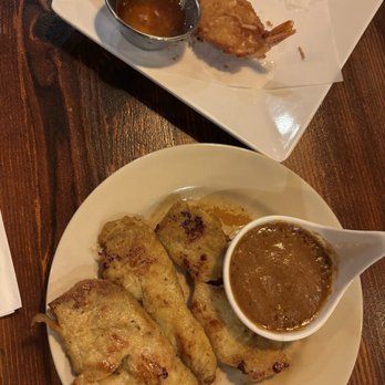 Hot Spice Thai Cuisine - Chicken Satay (good) and Coconut Shrimp (Amazing! We ate most of them before I snapped a photo) - Thai Near Me - Irving, Texas Hot Spice Thai Cuisine - Chicken Satay (good) and Coconut Shrimp (Amazing! We ate most of them before I snapped a photo) - Thai Near Me - Irving, Texas