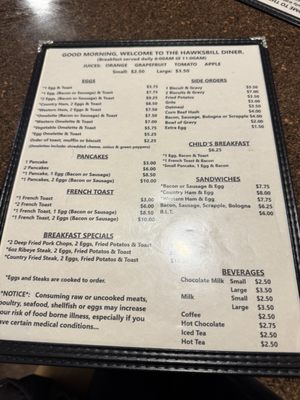 Menu photo 1 Hawksbill Diner Stanley, VA Menu photo 1 Hawksbill Diner Stanley, VA