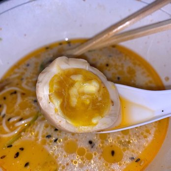 Noods Ramen Bar - Inside look of their egg! - Ramen Near Me - Honolulu, Hawaii Noods Ramen Bar - Inside look of their egg! - Ramen Near Me - Honolulu, Hawaii