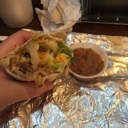 Pony Express Burritos - Bbq pork burrito and medium salsa