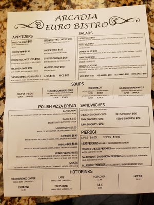 Menu photo 8 Arcadia Polish Restaurant Niles, IL