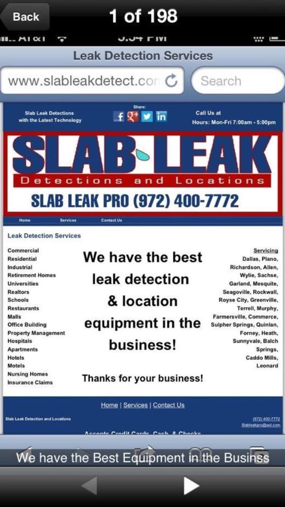 Slide of Slab Leaks