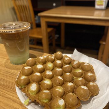 Fresh Roast - Pandan coconut coffee and pandan mochi egg waffle - Coffee & Tea Near Me - San Gabriel, California