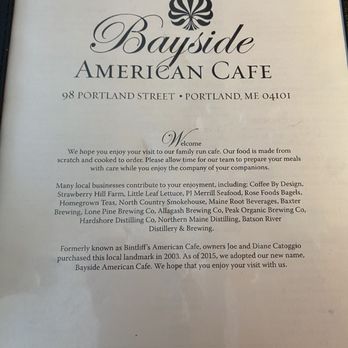 Bayside American Cafe - Front page of the menu - Breakfast & Brunch Near Me - Portland, Maine Bayside American Cafe - Front page of the menu - Breakfast & Brunch Near Me - Portland, Maine