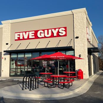 Five Guys - Exterior image of the Five Guys restaurant at 9441 North Garnett Road in Owasso, Oklahoma. - Burgers Near Me - Owasso, Oklahoma
